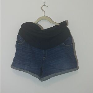 Liz Lange Dark Blue Maternity Jean Shorts